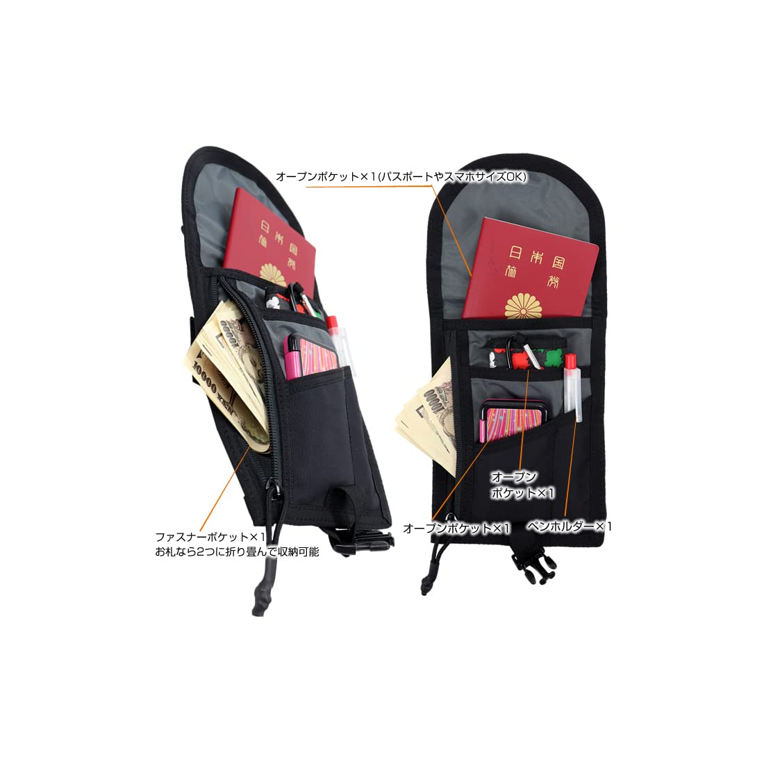 Briefing Shoulder Bag, Wallet Function, Smartphone Passport Storage, Mini Shoulder Bag, Black