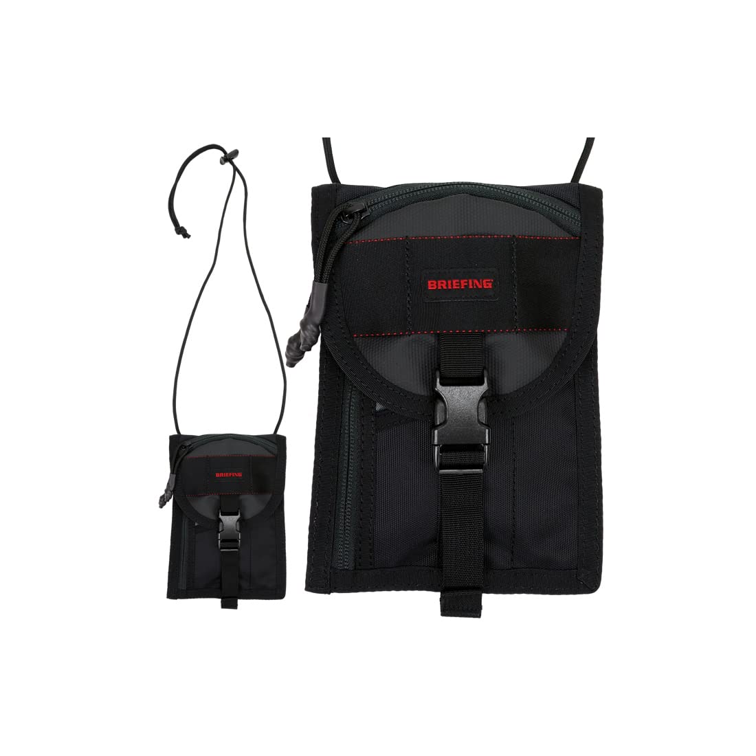 Briefing Shoulder Bag, Wallet Function, Smartphone Passport Storage, Mini Shoulder Bag, Black