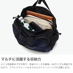 Briefing Men's Waist Bag, Shoulder Bag, 2-Way Waist Bag, Black x Navy, One Size