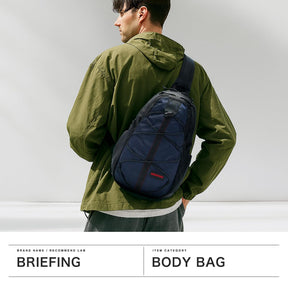 Briefing BRA251L34 Men's One Shoulder Bag, Sling, Black x Olive, One Size