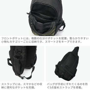 Briefing BRA251L34 Men's One Shoulder Bag, Sling, Black x Olive, One Size